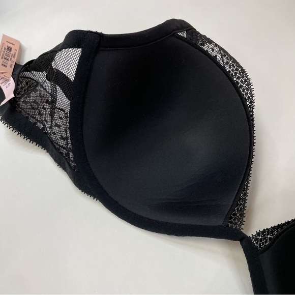 NEW Victorias Secret 34DDD Lightly Lined Plunge Bra Solid Black Lace Underwire - Picture 8 of 8